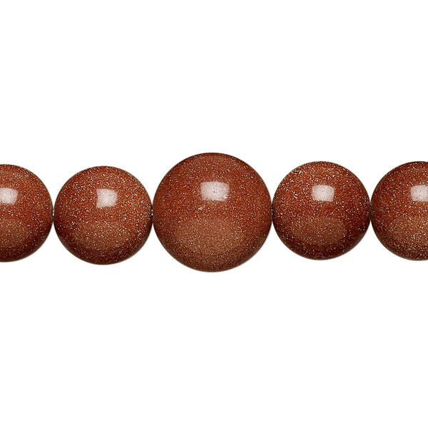 Bead, brown goldstone (glass) (man-made), 4-12mm graduated round. Sold per 18-inch strand. image number 0