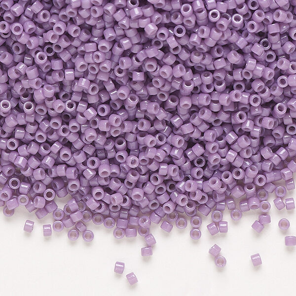 Seed bead, Delica®, glass, pkg/7.5g, #11 round, Duracoat® opaque outside dyed dark orchid (DB-2139). image number 0