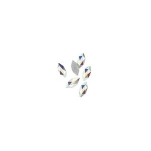 Flat back 6pk crystal AB foil back, Crystal Passions® hotfix 4x1.8mm marquise jewel 2201