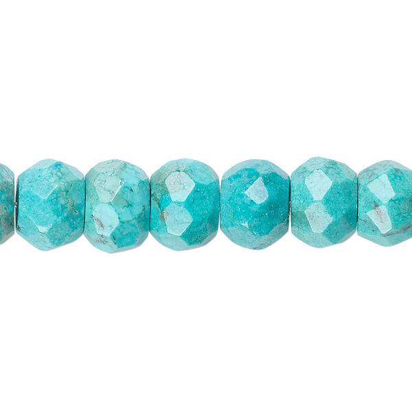 Turquoise 1pkg1, faceted rondelle bead B grade, 15.5-16 inch 10x7mm image number 0