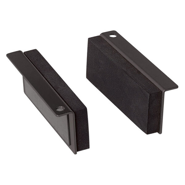 Bench vise pads, magnet / vinyl / anodized aluminum, black, 3-1/2 x 1-1/2 inch rectangle. Sold per pkg of 2. image number 0