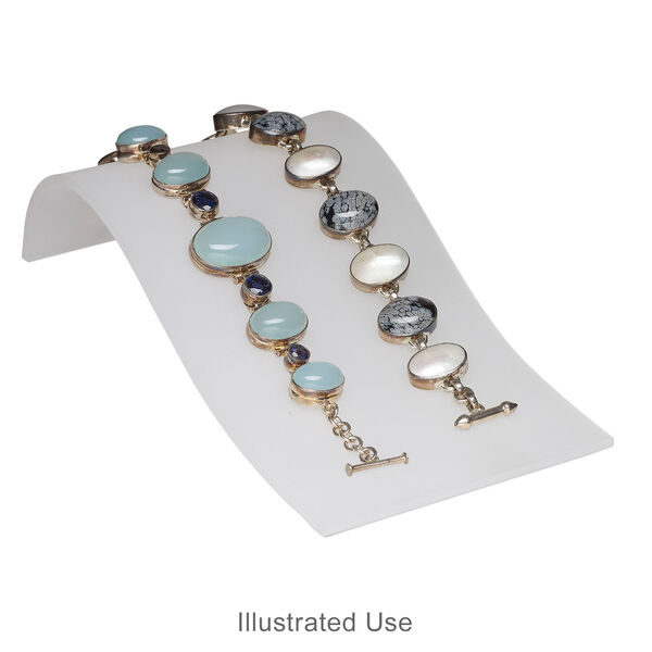 Display, bracelet, acrylic, frosted white, 7-2/3 x 4 x 1-5/8 inch ramp. Sold individually. image number 2
