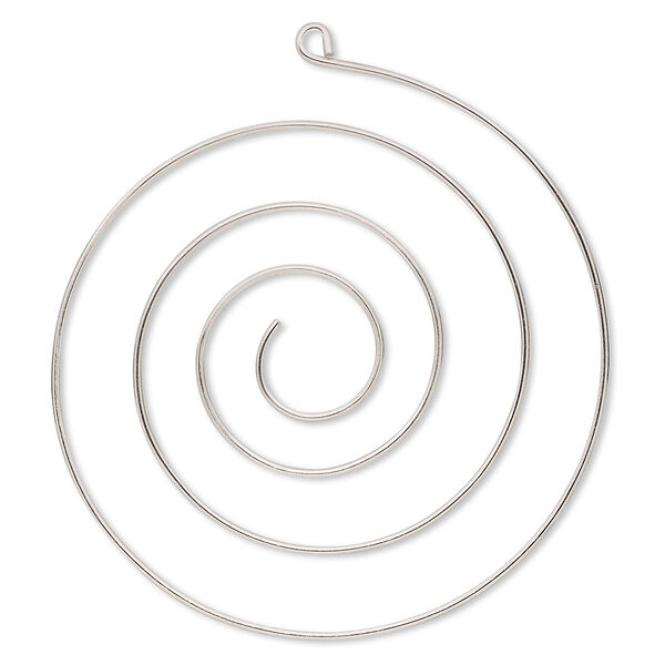 Ornament frame, steel wire, 4-1/2 inch flat spiral. Sold per pkg of 2. image number 0