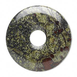 Dragon blood jasper 1pkg1, donut focal natural 50mm
