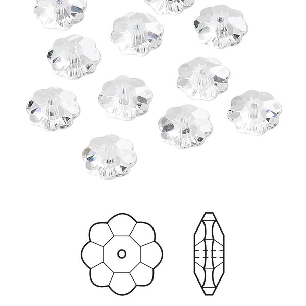 Margarita flower 12pk crystal, Crystal Passions® 8x3mm 3700 image number 0