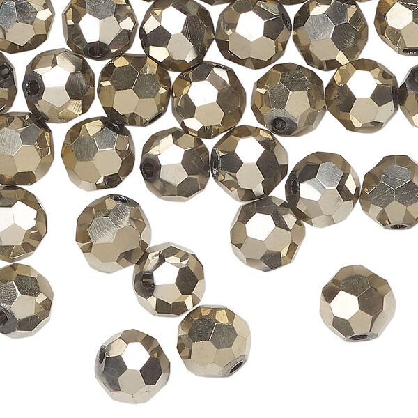 Bead 72pk opaque crystal aurum 2X, Celestial Crystal® 8mm round image number 0