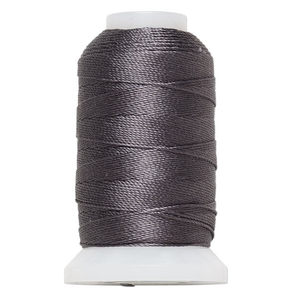 Thread, Purely Silk™, dark grey, size F. Sold per 140-yard spool. image number 0
