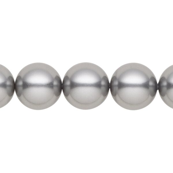 Pearl 10pk grey, Crystal Passions® 12mm round 5810 image number 0