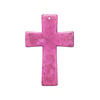 "Magnesite" / resin 1pkg1, top-drilled cross focal pink / brown 60x40mm image number 0