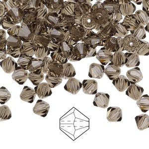 Bead 144pk black diamond, Preciosa Czech crystal 5mm bicone