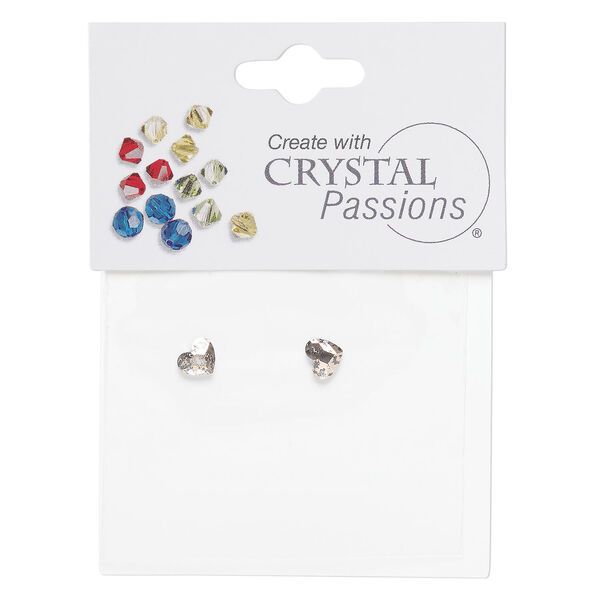 Flat back 1pkg2 rose patina foil back, Crystal Passions&reg; rhinestone 6mm hotfix heart 2808 image number 0