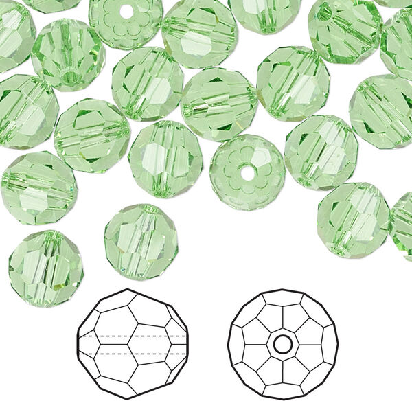 Bead 144pk peridot, Crystal Passions® 8mm round 5000 image number 0