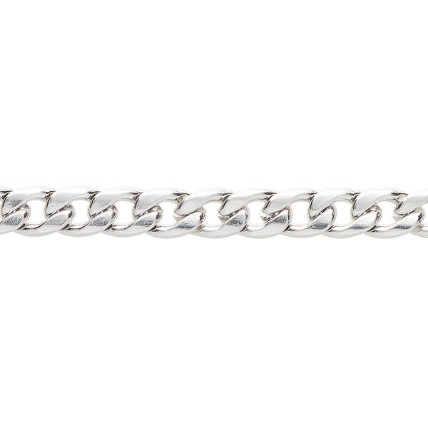 Chain, stainless steel, 5.2mm flat curb. Sold per 5-foot section. image number 0