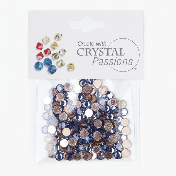 Flat back 1pkg144 tanzanite, Crystal Passions&reg; hotfix rhinestone round SS20 4.60-4.80mm image number 0