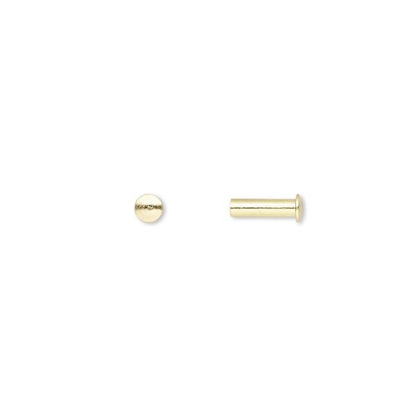 Rivet, brass, 7.5x3mm with 1.9mm shank. Sold per pkg of 100. image number 0