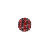 Bead, Egyptian glass rhinestone / epoxy / resin, red and dark green, 12mm round with pav&eacute; striped design. Sold individually. image number 0
