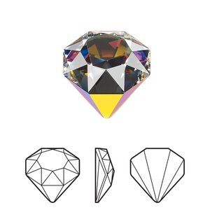 Fancy stone 1pk crystal vitrail medium 2 VZ foil back, Crystal Passions® 18mm tilted chaton 4928