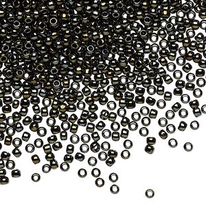 Seed bead, TOHO BEADS®, glass, pkg/50g, #11 round, opaque metallic iris brown (TR-11-83).