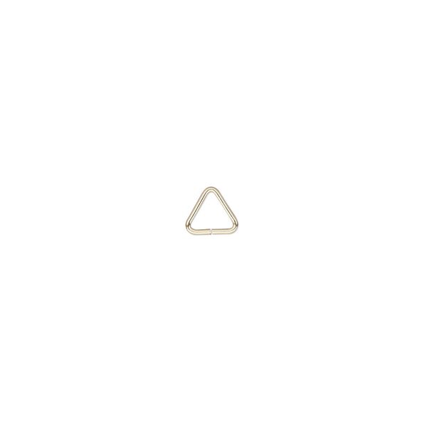 Jump ring, 14Kt gold-filled, 5mm triangle, 4mm inside diameter, 22 gauge. Sold per pkg of 10. image number 0