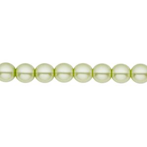 Bead, Czech pearl-coated glass druk, opaque mint green, 6mm round. Sold per 15-1/2" to 16" strand.