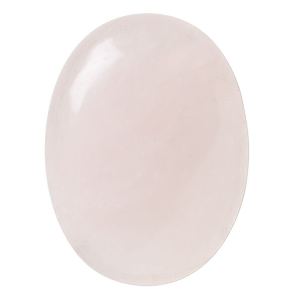 Cabochon, rose quartz (natural), 40x30mm calibrated oval, B- grade, Mohs hardness 7. Sold individually. image number 0