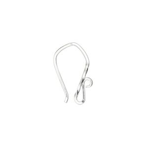 Ear wire fishhook 1pkg2 sterling silver, 18mm / partially twisted square wire / open loop, 18 gauge 1 pair