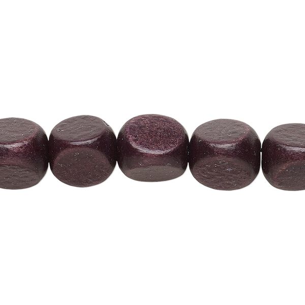 Bead, wood (dyed / waxed), chocolate brown, 10mm rounded triangle. Sold per 15-1/2" to 16" strand. image number 0