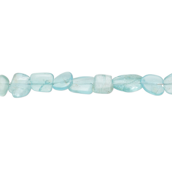 Bead, apatite (natural), mini to small flat nugget, Mohs hardness 5. Sold per 13-inch strand. image number 0