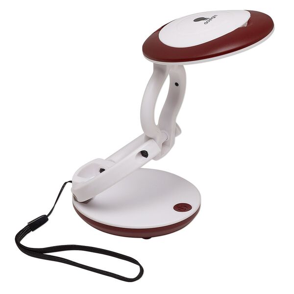 Lamp, Daylight™ Yoyo Magnifier, portable, plastic / glass / steel, multicolored, 4 to 6-1/2 inches with 2-1/4 inch 3x magnifying lens. Sold individually. image number 0