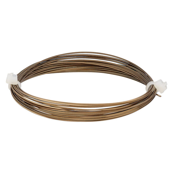 Wire, Beadalon®, antique brass-finished copper, half-hard, square, 22 gauge. Sold per 3.5-meter section. image number 0