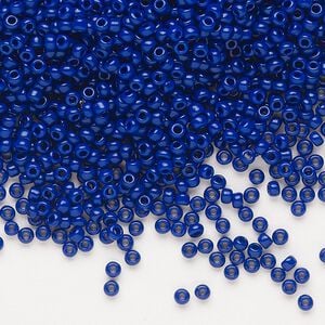 Seed bead, Dyna-Mites™, glass, pkg/40g, #11 round, opaque navy blue, (737 11/0 RR).