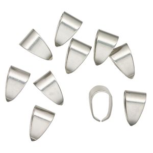 Bail, stainless steel, 12x7mm with 10.5mm grip length. Sold per pkg of 10.