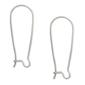 Ear wire kidney 1pkg20, 33mm, 21 gauge stainless steel 10 pair