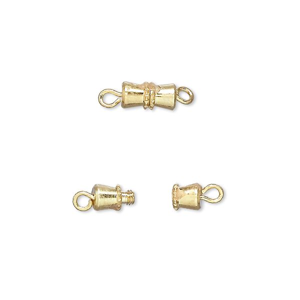 Clasp, barrel, gold-finished brass, 8x4mm. Sold per pkg of 10. image number 0