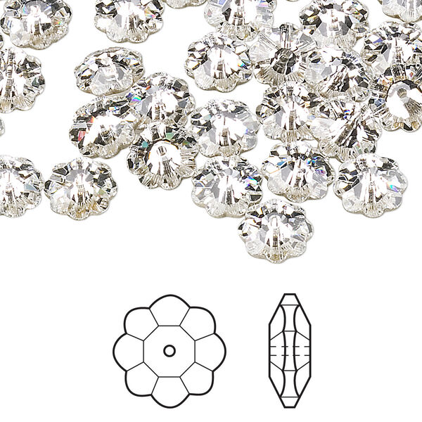 Margarita flower 288pk crystal foil back, Swarovski® 8x3mm 3700 image number 0