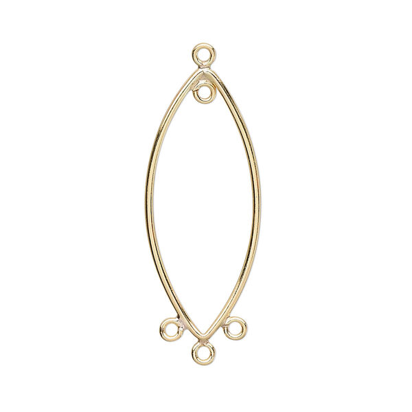 Drop, 14Kt gold-filled, 29x12mm oval with 4 loops. Sold per pkg of 2. image number 0