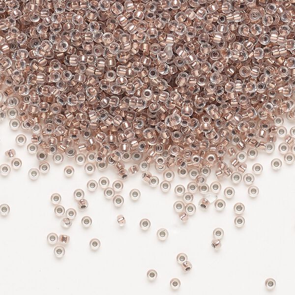 Seed bead, Miyuki, glass, pkg/250g, #15 rocaille, transparent copper-lined crystal clear, (RR-197). image number 0