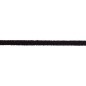 Cord, velveteen and rubber, black, 2.5mm round with 1.1mm hole. Sold per pkg of 5 feet.