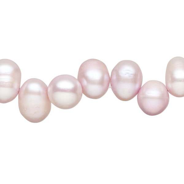 Freshwater pearl 1pkg1, top-drilled rice, 14 inch pale to light lilac 9x8mm-12x9mm cultured image number 0