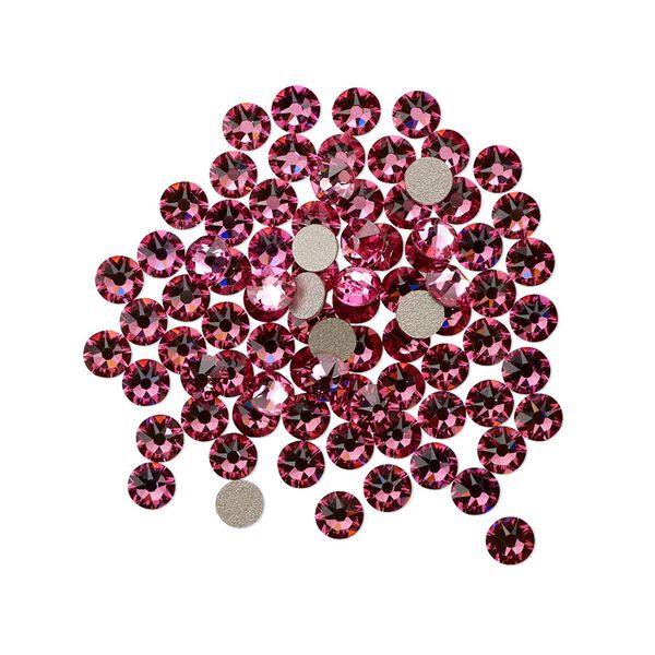 Flat back 1440pk rose foil back, Swarovski® 3-3.2mm rose round SS12 2088 image number 0