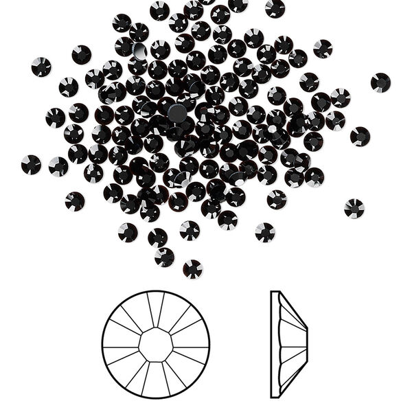 Flat back 144pk jet foil back, Crystal Passions® 2.1-2.3mm rose round SS7 2058 image number 0