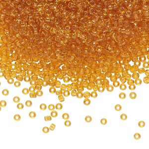 Seed bead, Preciosa Ornela Czech glass, pkg/500g, #11 rocaille, transparent topaz, (10050).