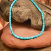 Kingman turquoise 1pkg1, hand-cut faceted rondelle B grade, 15.5-16 inch graduated 4x3mm-6x4mm image number 0