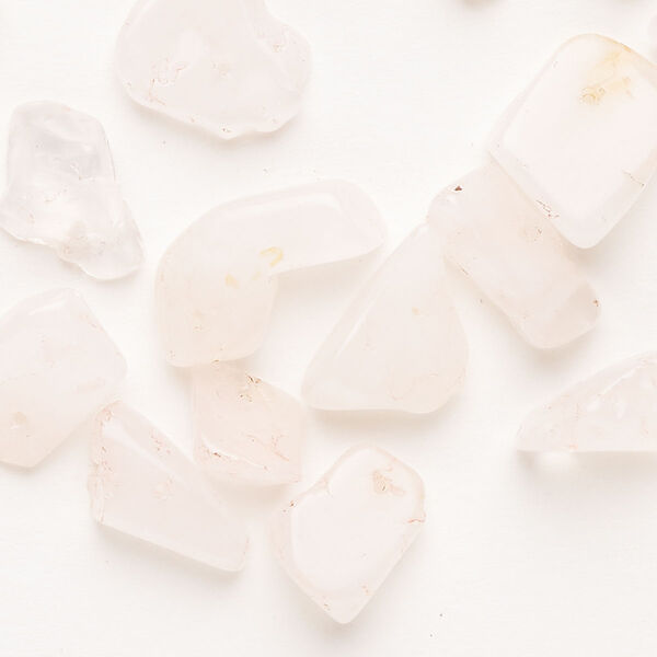 Bead rose quartz 30pk, medium top-drilled chip dyed image number 0