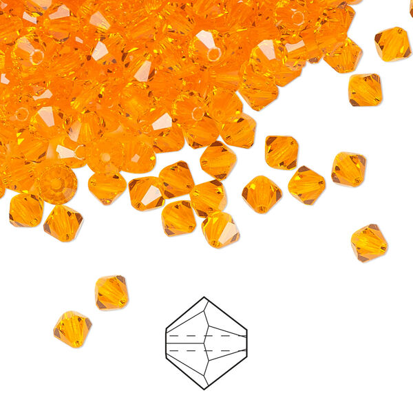 Bead 144pk sun, Preciosa Czech crystal 4mm bicone image number 0