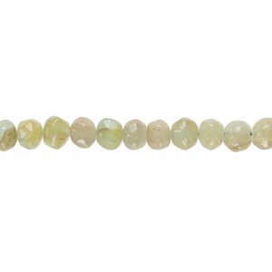 Green chalcedony 1pkg1, hand-cut faceted pebble bead 14 inch small