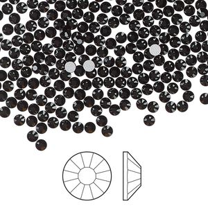 Flat back 1440pk jet foil back, Preciosa Viva 12® Czech crystal rhinestone 2.3-2.5mm chaton rose round SS8