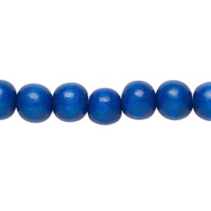 Bead, Taiwanese cheesewood (dyed / waxed), dark blue, 7-8mm round. Sold per pkg of (2) 15-1/2" to 16" strands.