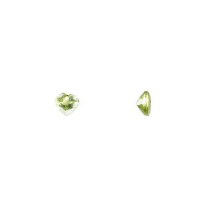 Peridot 1pkg1, hand-cut faceted heart gem natural 5mm
