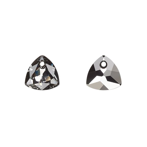 Drop 48pk crystal silver night, Swarovski® 10.5mm pendant trilliant cut 6434 image number 0